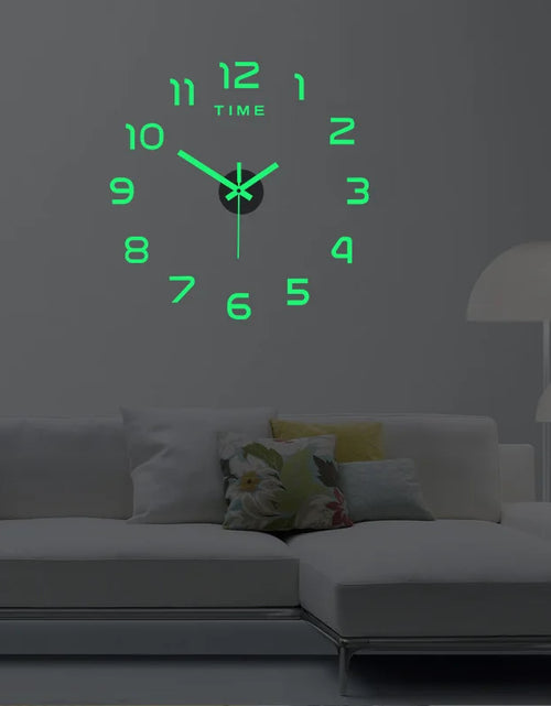 Load image into Gallery viewer, Creative Simple Luminous Digital Clock DIY Silent Wall Clock Study Living Room Punch-Free Wall Sticker Clock
