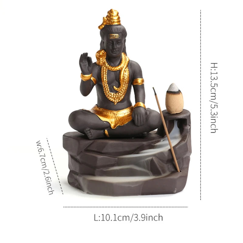 Shiva Buddha  Ornaments For Home Decoration Backflow Incense Burner