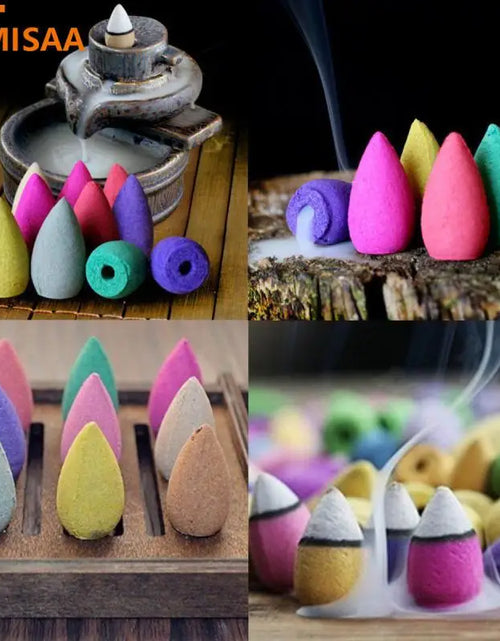 Load image into Gallery viewer, Mixed Waterfall Smoke Backflow Natural Incense Cone Incense Sandal Lavender Multi Scented Suitable for Places Tea Room Yoga Room
