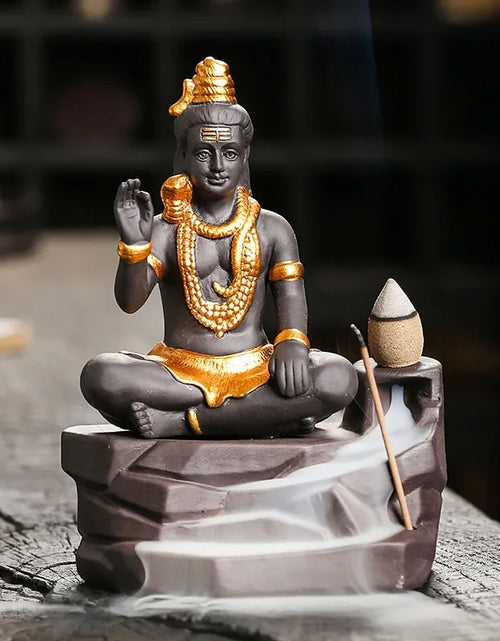 Load image into Gallery viewer, Shiva Buddha  Ornaments For Home Decoration Backflow Incense Burner
