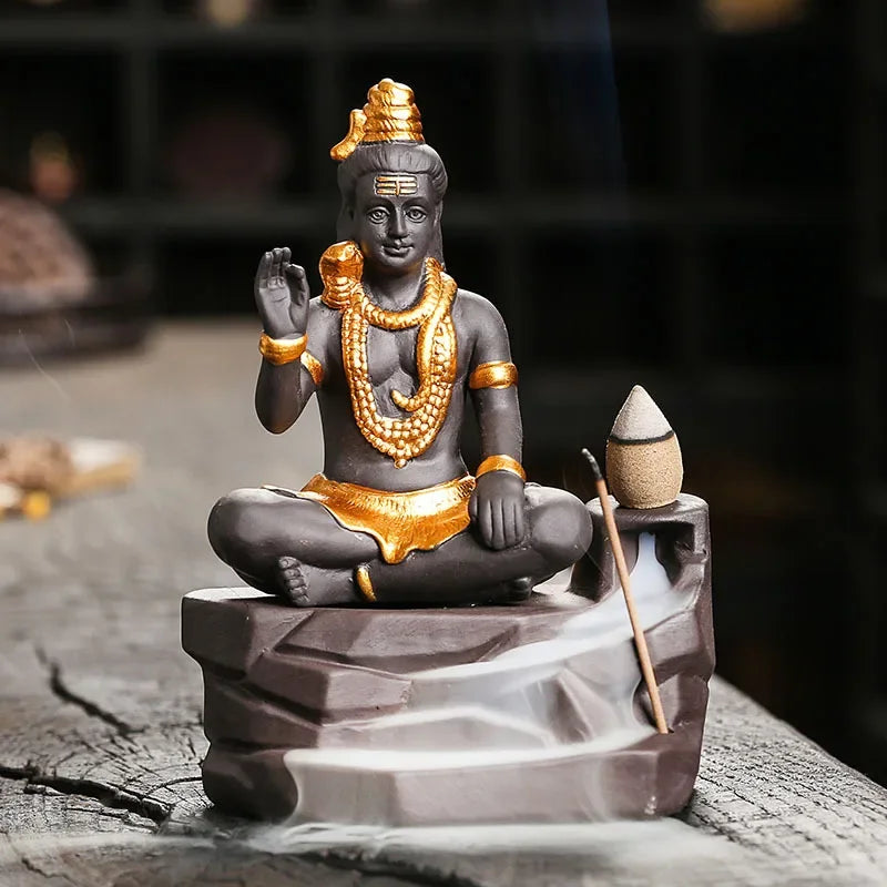 Shiva Buddha  Ornaments For Home Decoration Backflow Incense Burner