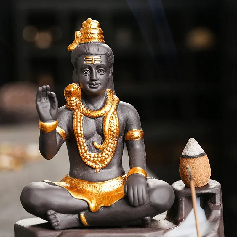 Shiva Buddha  Ornaments For Home Decoration Backflow Incense Burner