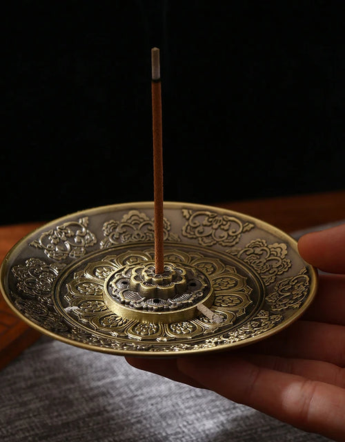 Load image into Gallery viewer, Retro Incense Holder Metal Dragon And Phoenix Lotus Incense Burners For Incense Sticks Cone Censer Plate Buddhism Home Decor
