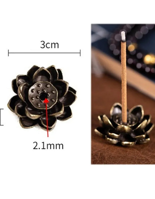 Load image into Gallery viewer, New 1PC Alloy Incense Burner Stick Holder Plate Buddhism Lotus Censer Bronze Nasturtium Incense Burner
