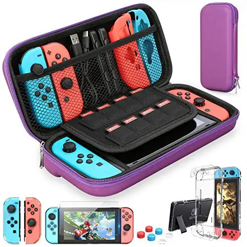 Load image into Gallery viewer, For Switch Case Compatible with Nintendo Switch, 9 in 1 Accessories kit with Carrying Case, Dockable Protective Case
