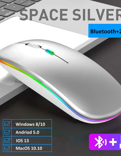 Load image into Gallery viewer, LED Wireless Mouse USB Rechargeable Bluetooth-compatible RGB Mouse Silent Ergonomic Mouse With Backlight For Laptop PC ipad
