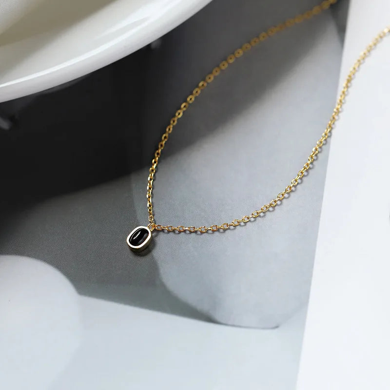 Luxury Black Crystal Beanie Pendant Necklace