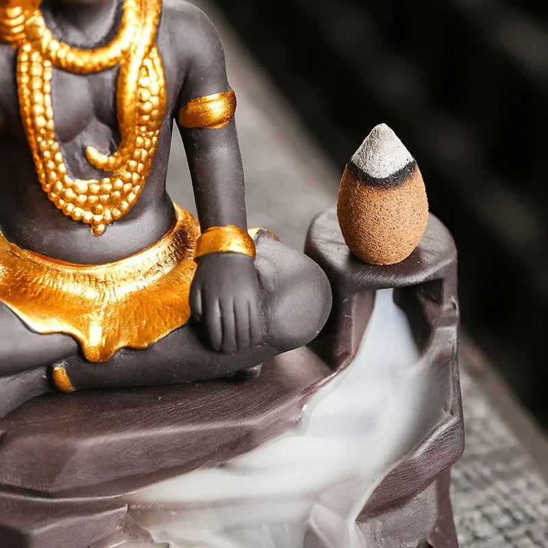 Shiva Buddha  Ornaments For Home Decoration Backflow Incense Burner