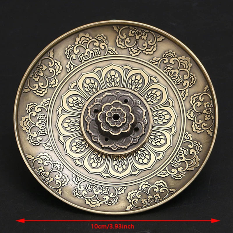 Retro Incense Holder Metal Dragon And Phoenix Lotus Incense Burners For Incense Sticks Cone Censer Plate Buddhism Home Decor