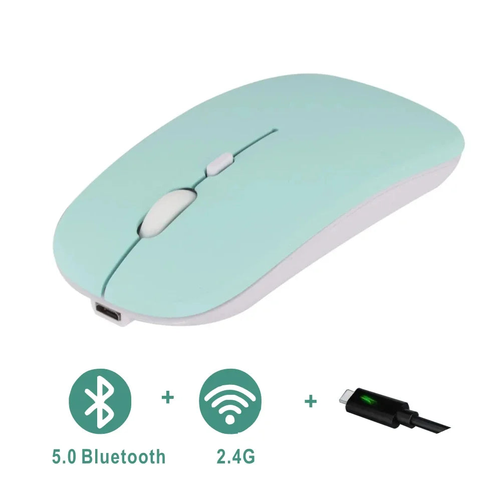 Mouse Rechargeable  Bluetooth Wireless Dual Mode 5.1 BT Silent Computer  gaming  Ergonomic Mouse for PC Laptops 2.4 USB