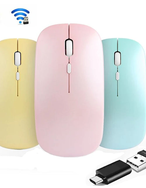 Load image into Gallery viewer, Portable Wireless Mouse Bluetooth-compatible 2.4GHz Dual Modes Computer Mice with Nano Receiver for Notebook PC Laptop Macbook
