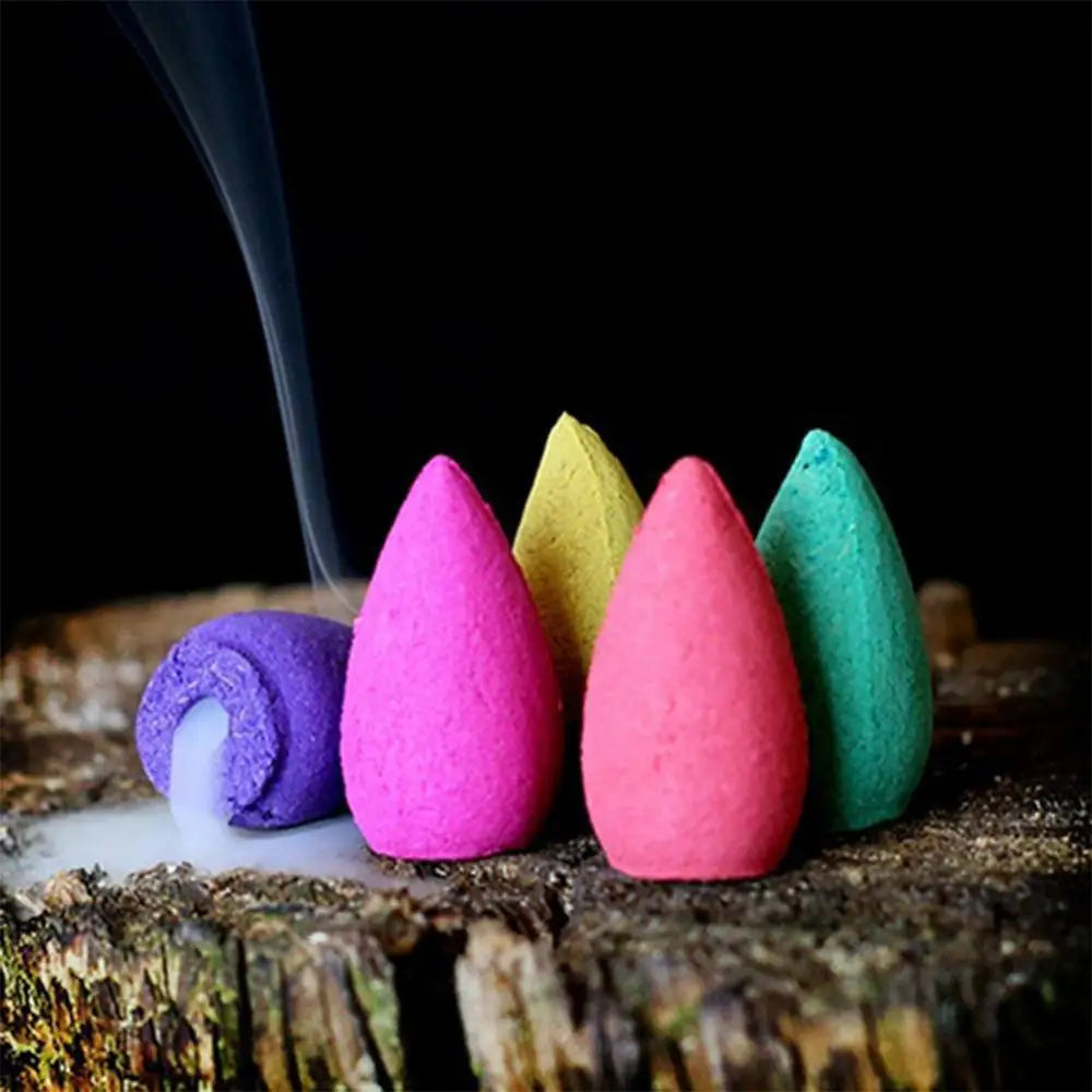 Mixed Waterfall Smoke Backflow Natural Incense Cone Incense Sandal Lavender Multi Scented Suitable for Places Tea Room Yoga Room