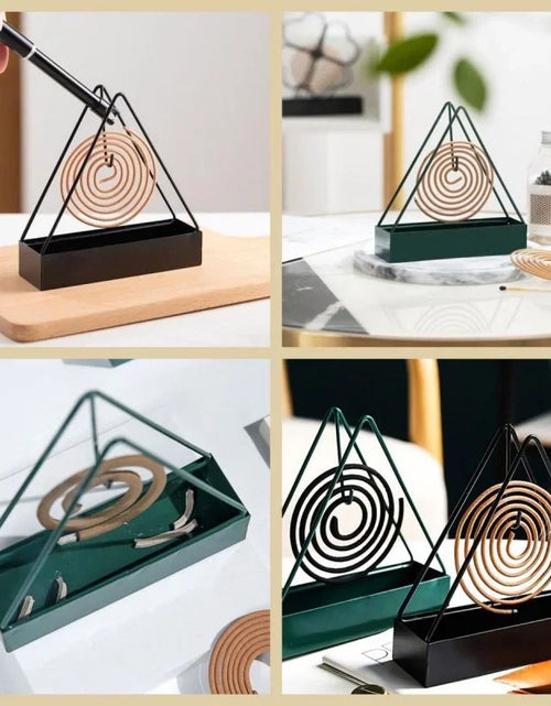 Load image into Gallery viewer, Mosquito Coil Holder Creative Triangle Mosquito Incense Box Sandalwood Incense Holder Tray Incense Smoke Box Incense Burner Tray
