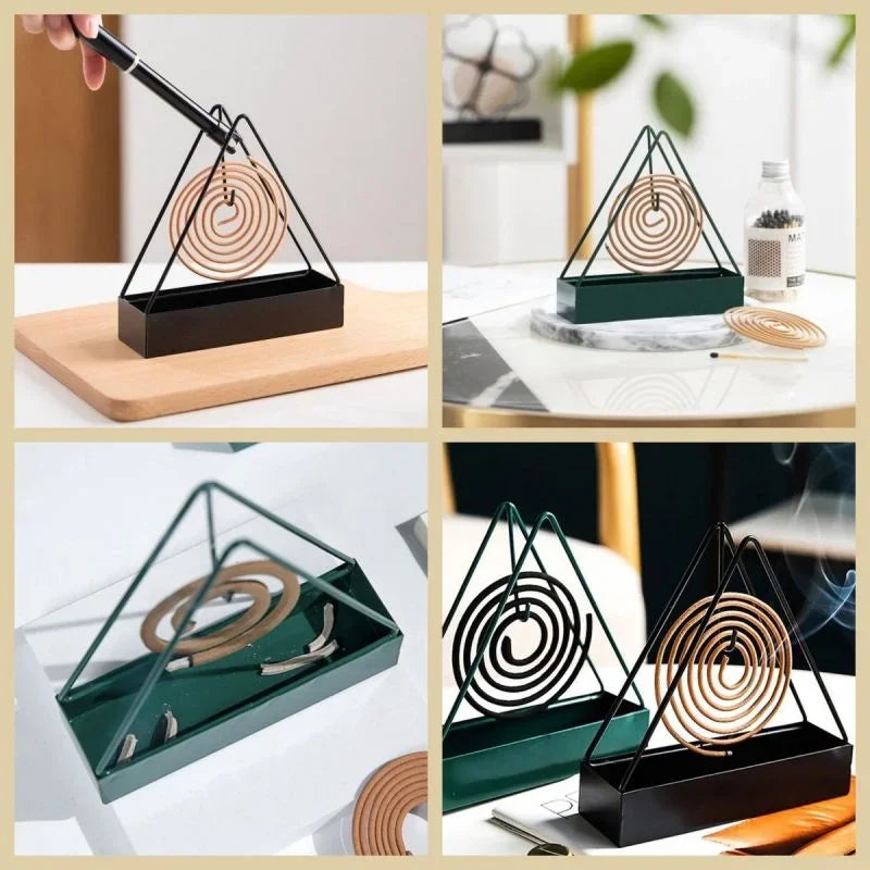 Mosquito Coil Holder Creative Triangle Mosquito Incense Box Sandalwood Incense Holder Tray Incense Smoke Box Incense Burner Tray