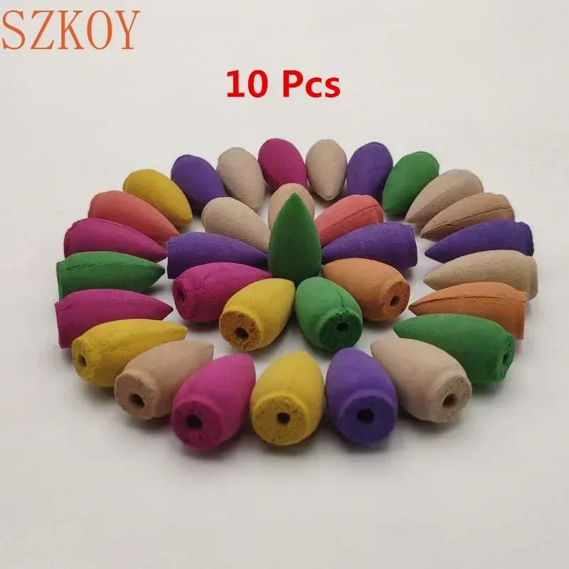 10-100pc/bag Natural Waterfall Incense Cones Reflux Tower Incense for Burner Smoke Backflow Cone Fragrance Lavender Aromatherapy