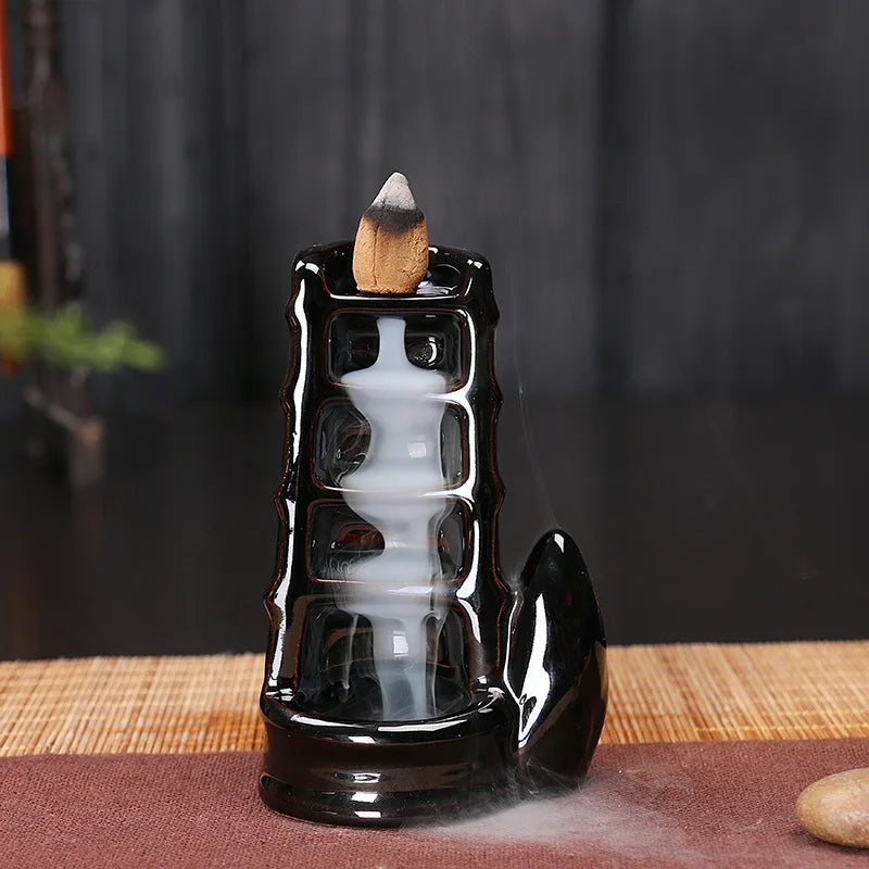 burner ceramic crafts aromatherapy burner bergamot tower incense burner Reflux incense burner alpine flowing water ornaments.