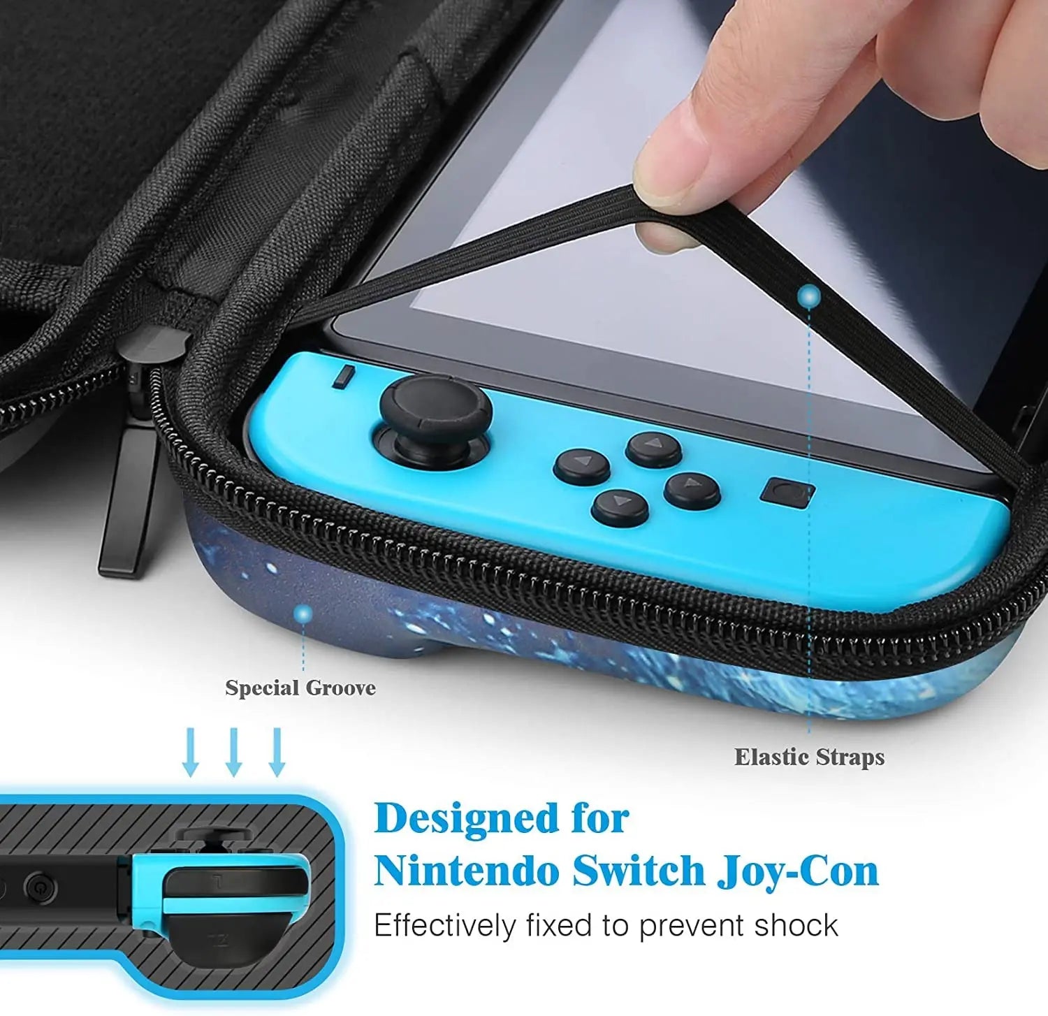 For Switch Case Compatible with Nintendo Switch, 9 in 1 Accessories kit with Carrying Case, Dockable Protective Case