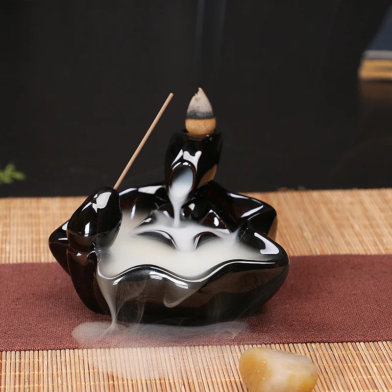 burner ceramic crafts aromatherapy burner bergamot tower incense burner Reflux incense burner alpine flowing water ornaments.