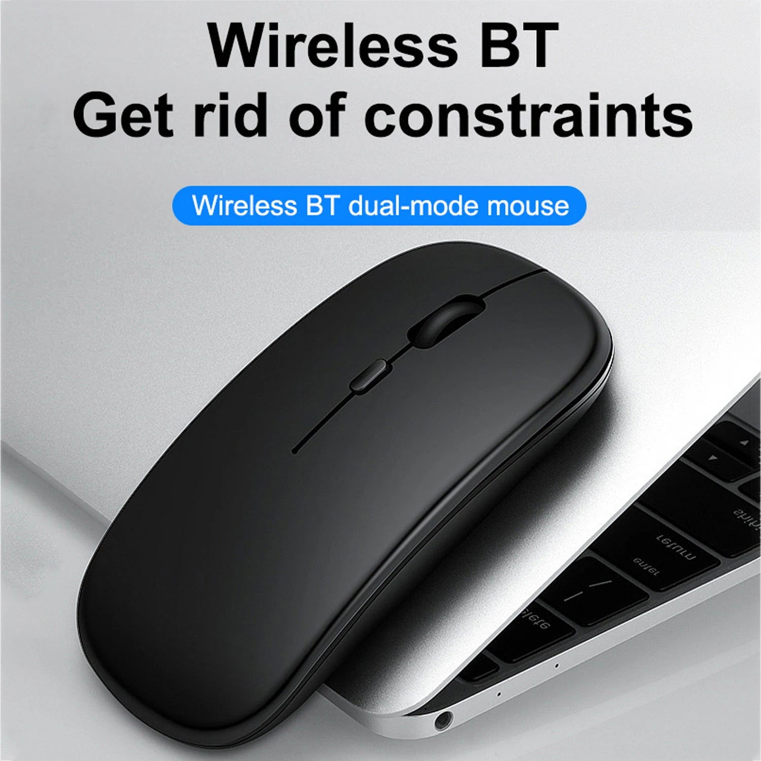 Portable Wireless Mouse Bluetooth-compatible 2.4GHz Dual Modes Computer Mice with Nano Receiver for Notebook PC Laptop Macbook