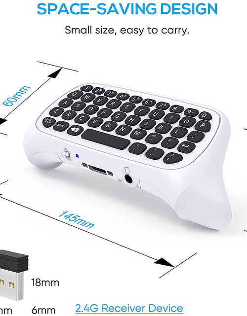 Load image into Gallery viewer, Wireless 2.4Ghz Mini Controller Keyboard Gaming Chatpad with Audio/Headset Jack for  Controller Accessories
