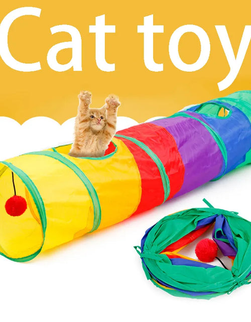 Load image into Gallery viewer, Cat Tunnel Pet Tube Collapsible Play Toy Indoor Outdoor Kitty Puppy Toys for Puzzle Exercising Hiding Training
