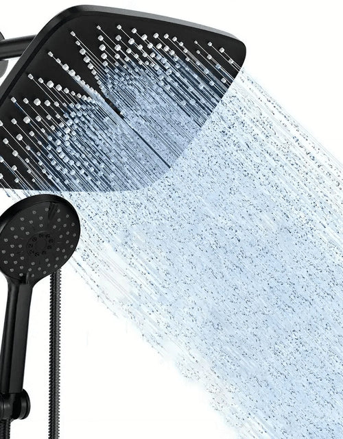 Load image into Gallery viewer, 5-Setting High Pressure Shower Head 12 Inch Rain Shower Head with Handheld and Hose Silver
