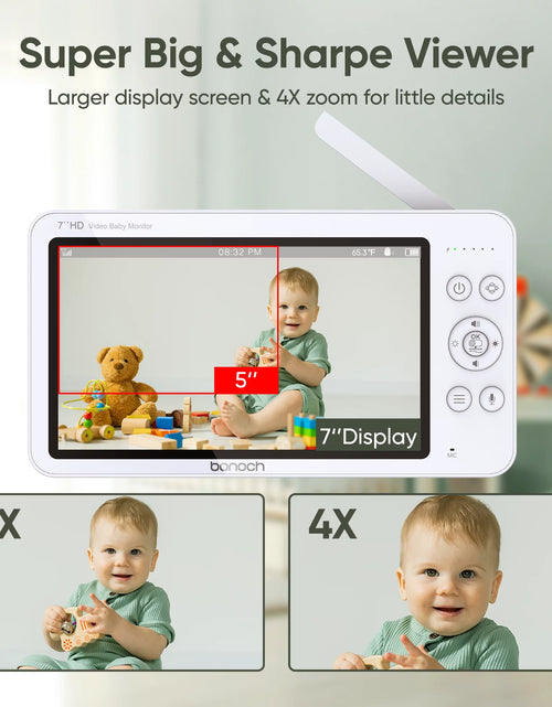 Load image into Gallery viewer, Megaview 7&quot; 720P Baby Monitor with Video Camera and Audio No Wi-Fi 6000Mah Battery VOX Mode Auto Night Vision
