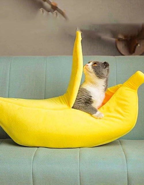 Load image into Gallery viewer, Cute Cat Bed Banana-Shaped Soft Cat Cuddle Bed House Lovely Pet Supplies for Cat Kittens Rabbit Small Dogs Pet Products LBS
