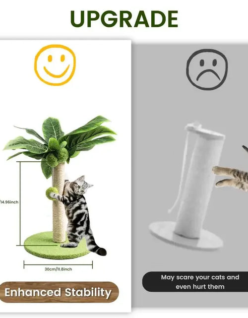 Load image into Gallery viewer, Cat Scratching Post for Kitten Cute Green Leaves Cat Scratching Posts with Sisal Rope Indoor Cats Posts Cat Tree Pet Products
