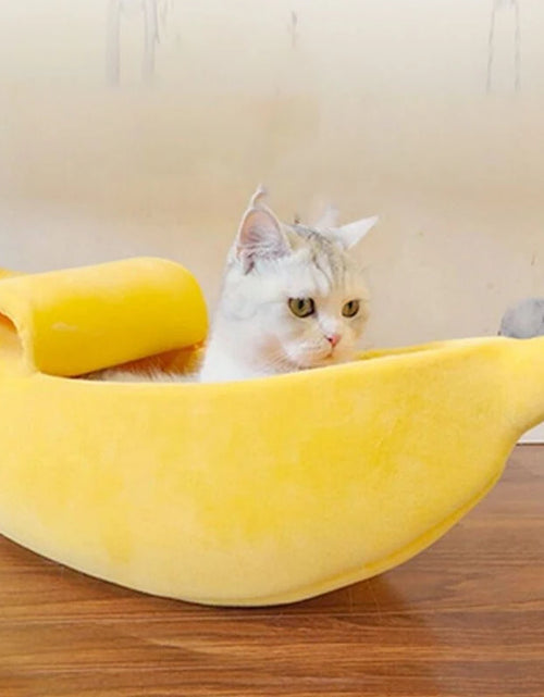 Load image into Gallery viewer, Cute Cat Bed Banana-Shaped Soft Cat Cuddle Bed House Lovely Pet Supplies for Cat Kittens Rabbit Small Dogs Pet Products LBS
