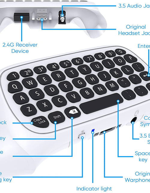 Load image into Gallery viewer, Wireless 2.4Ghz Mini Controller Keyboard Gaming Chatpad with Audio/Headset Jack for  Controller Accessories
