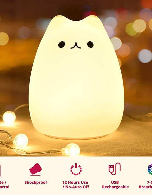 Load image into Gallery viewer, Cat Lamp, Gifts for 3 4 5 Year Old Girls,Graduation Gifts for Teen Girls,Kids Night Light for Bedroom,Kawaii Kitty Baby Nursery Lamp with Remote Control.
